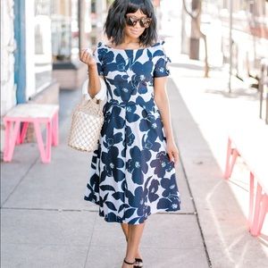 Retro / Vintage Inspired Navy Floral Dress